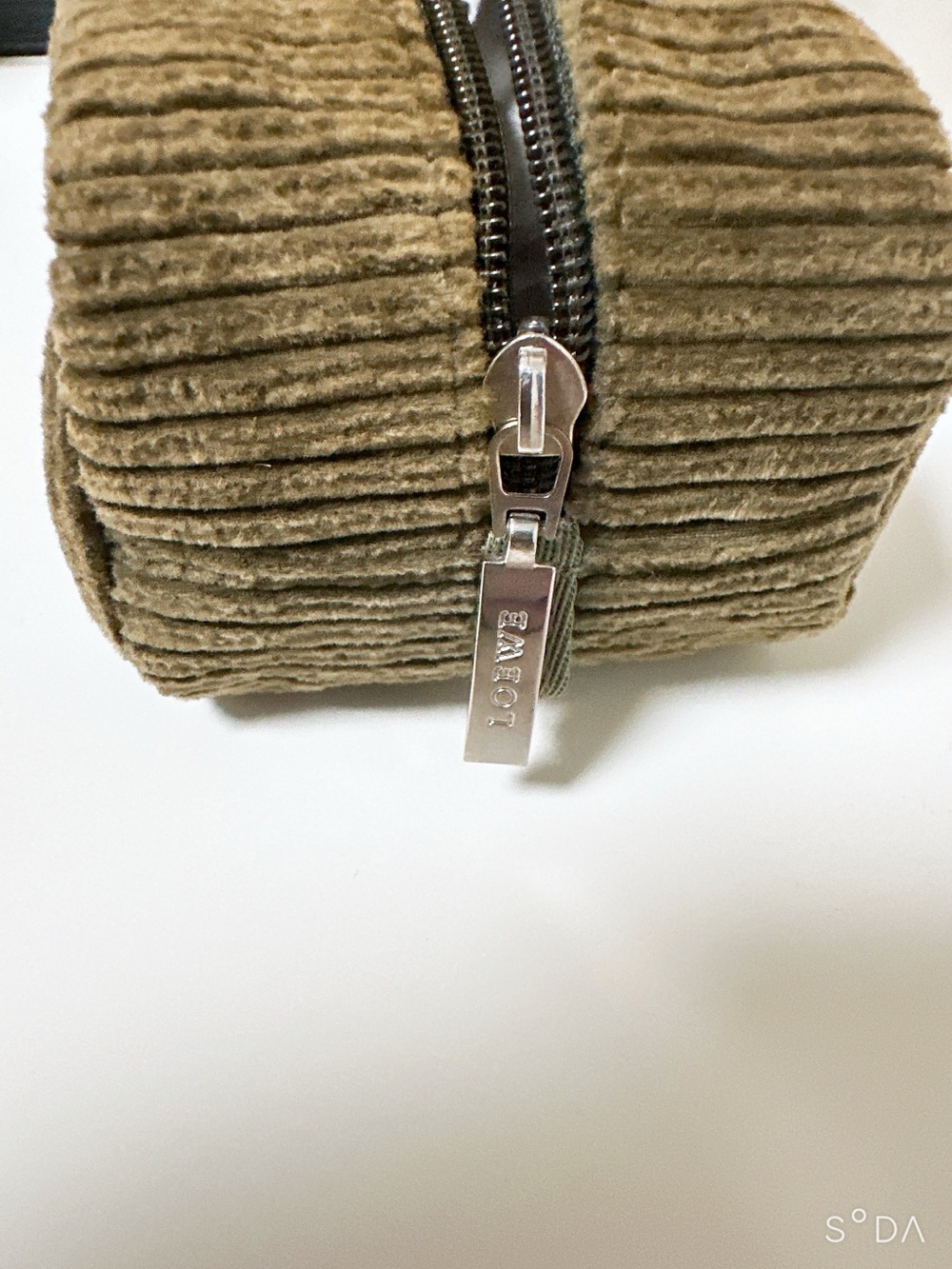 Loewe Olive Green Corduroy Wristlet Pouch - Picture 4 of 6